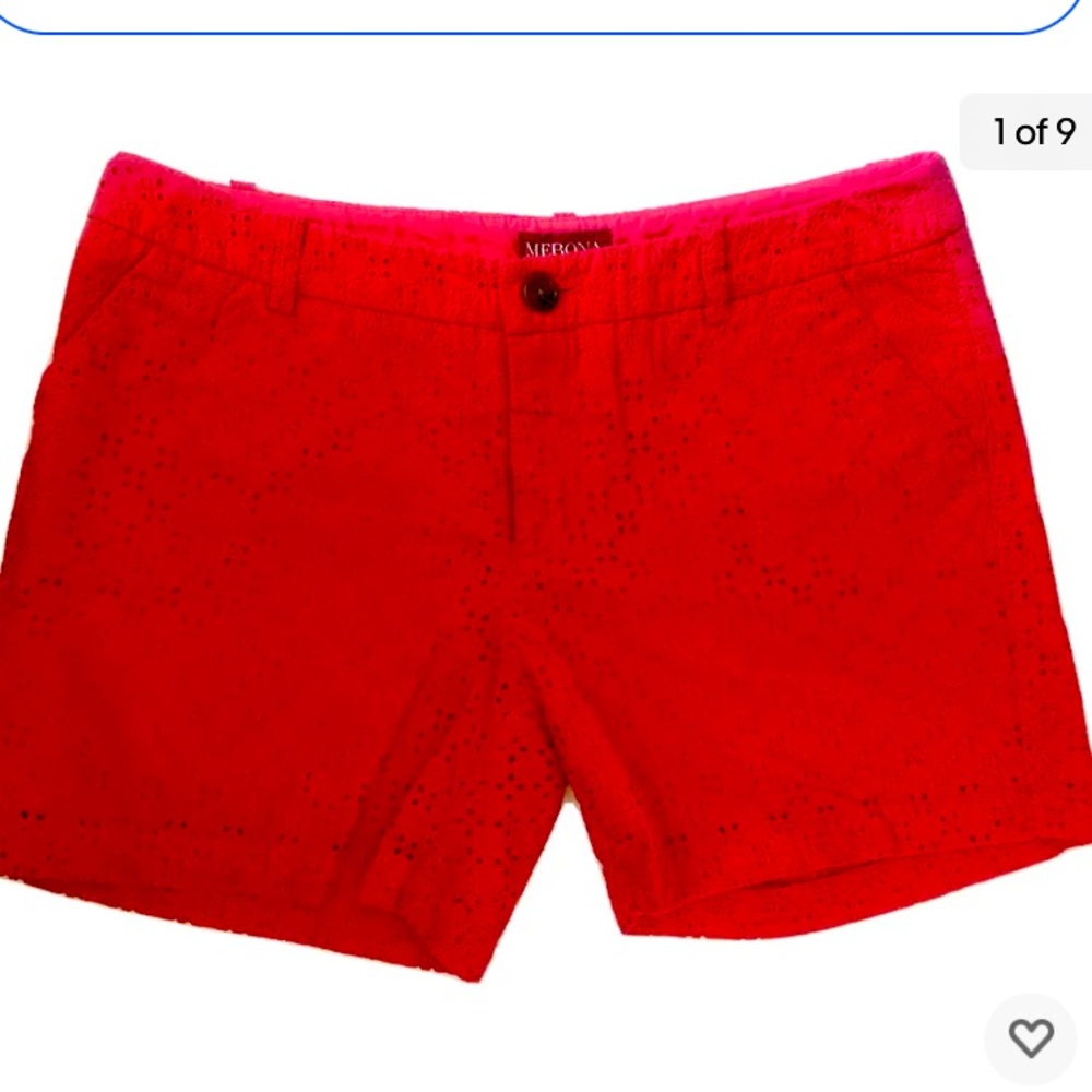 Merona Women’s Red Eyelet Sailor Shorts 8